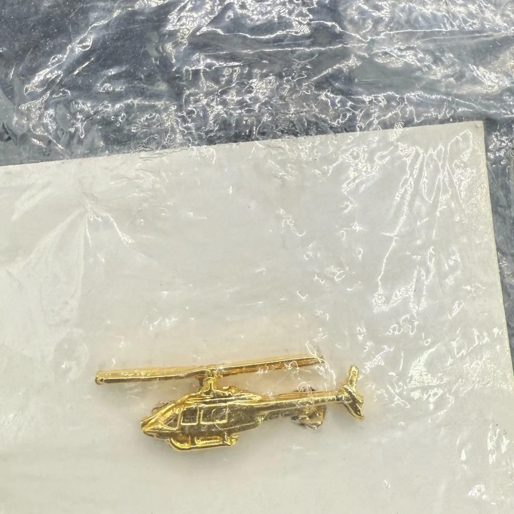 Bell Helicopter Gold Tone Aviation Lapel Pin Sealed
